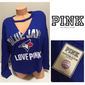 🆕VICTORIA’S SECRET PINK-BLUE JAYS VARSITY CREW XS